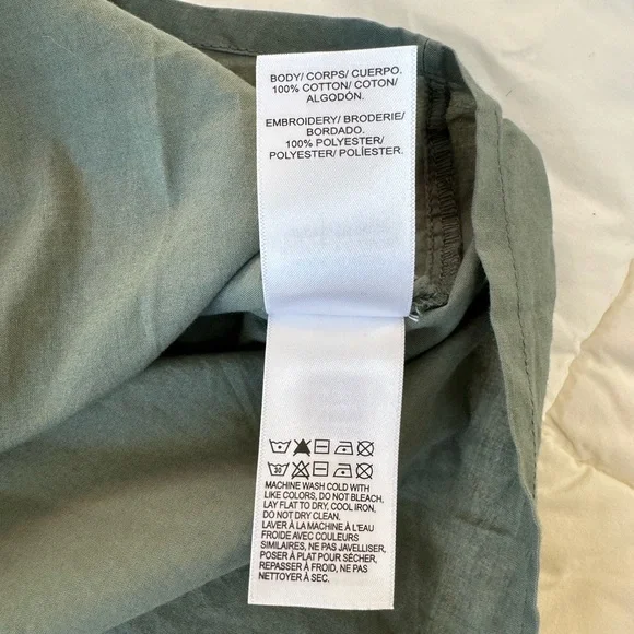 Lucky Brand Embroidered Sage cotton short sleeve blouse - Picture 4 of 4